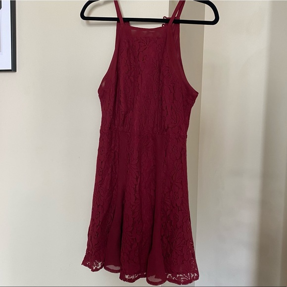 Red Lace Skater Dress - Picture 1 of 6